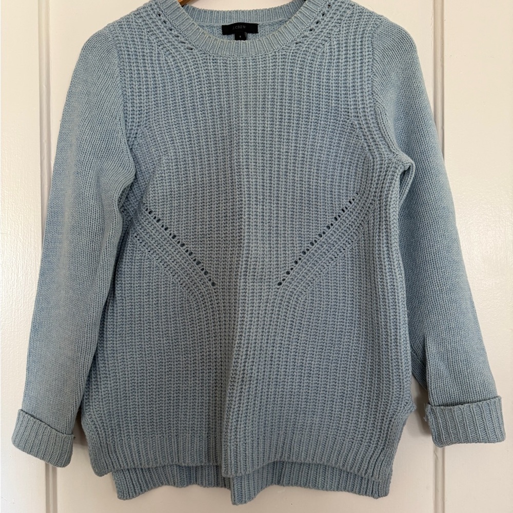 J. Crew Soft Blue Crew Neck Sweater